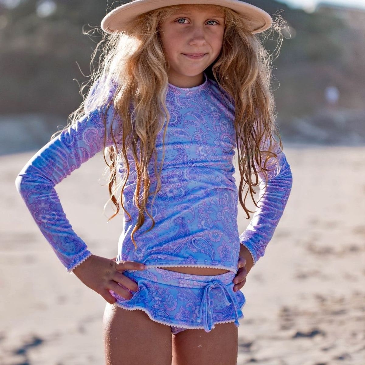 Fernleigh Avenue - Lulu Girls Rash Guard Set | Purple