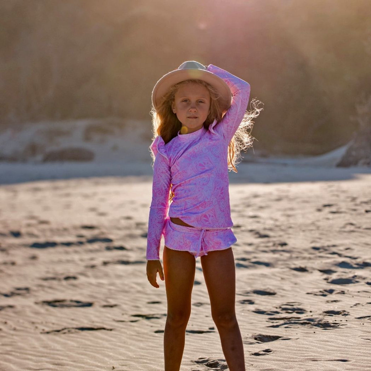 Fernleigh Avenue - Lulu Girls Rash Guard Set | Pink