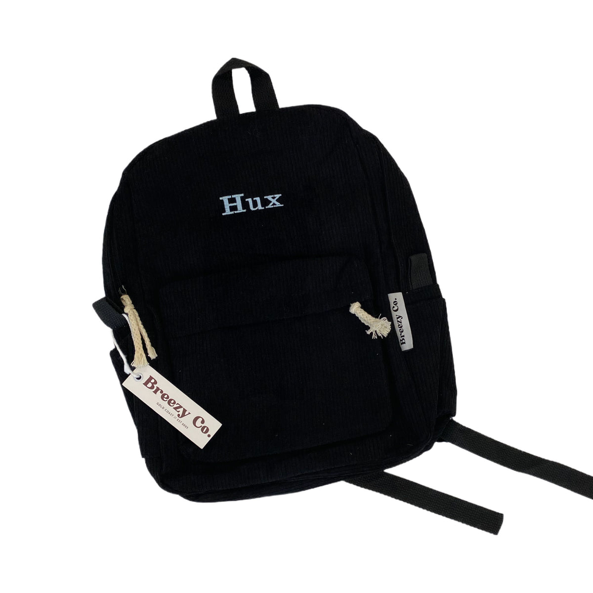 Breezy Co. - Personalised Corduroy Backpack | Black