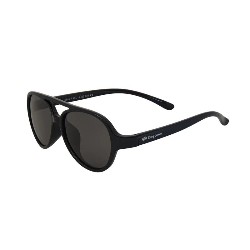 Cruzy Crowns - Aviator Kids Sunglasses Black