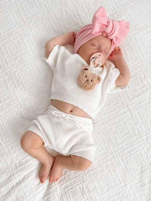 Little B's Nursery - Ribbed Shirt & Shorts Set | Milk