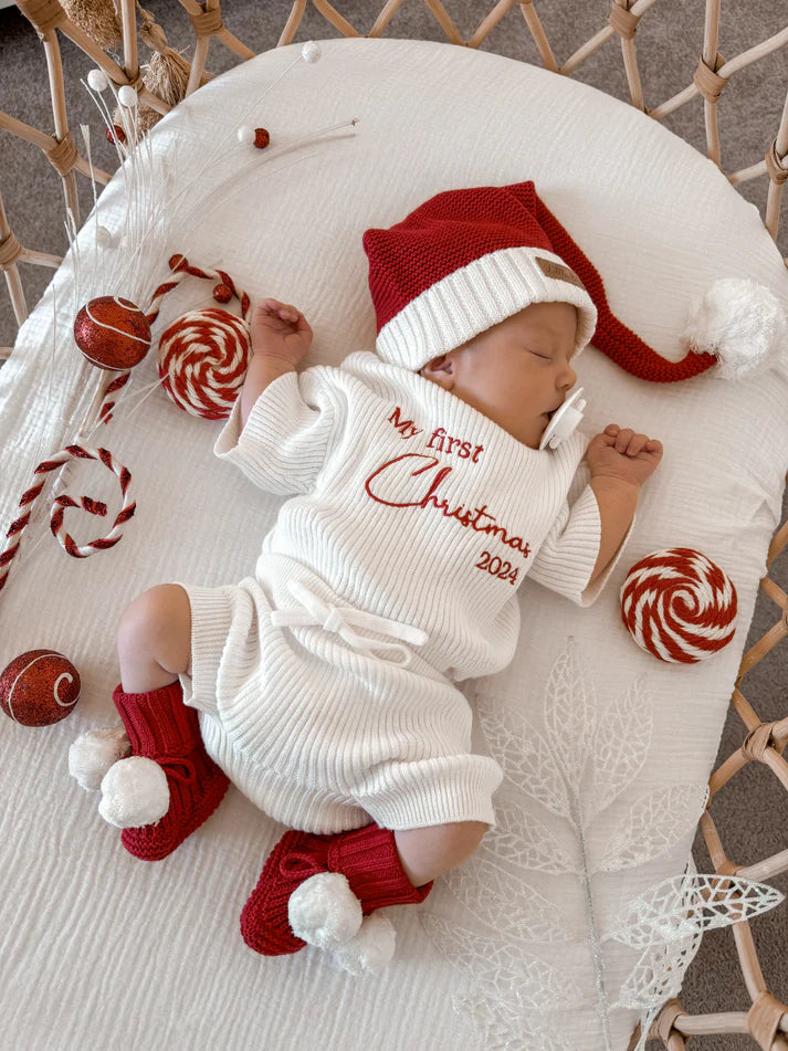 Little B's Nursery - Christmas Ribbed Shirt & Shorts Set