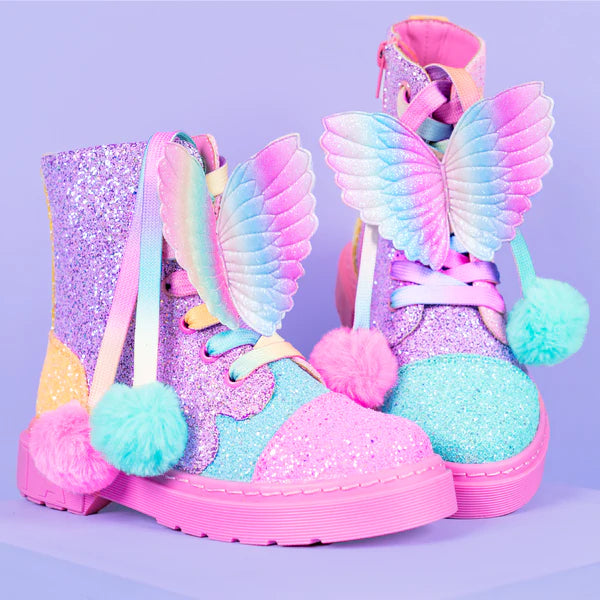 Girls rainbow best sale glitter shoes