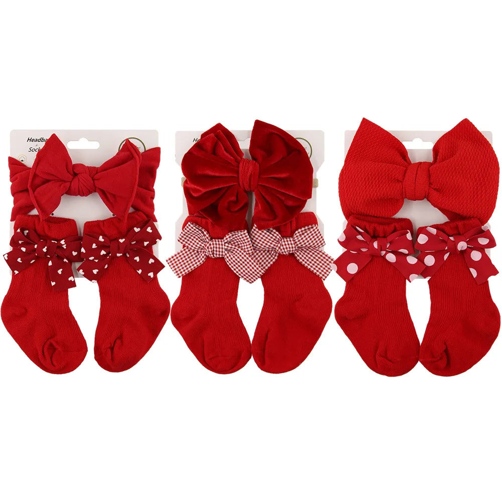 Christmas Bow & Socks Set | 3 Options