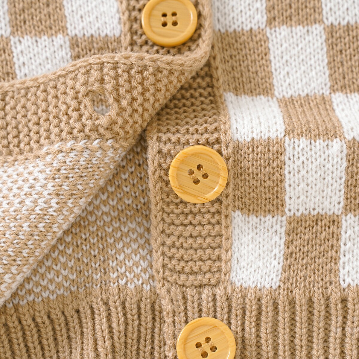 Checkers Knit Cardigan | Fudge