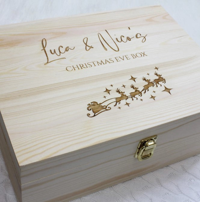 Meridian Etch - Personalised Wooden Christmas Eve Box