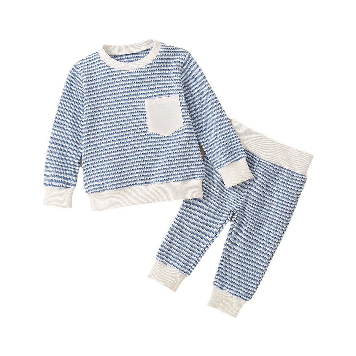 Waffle Stripe Pocket Set | Blue