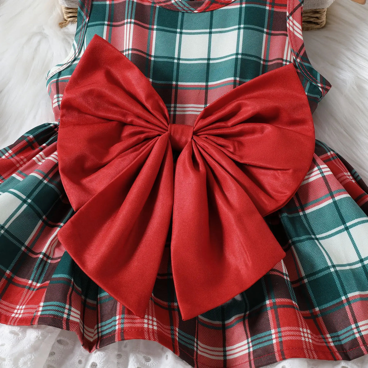 Plaid Christmas Bow Dress (CLEARANCE)