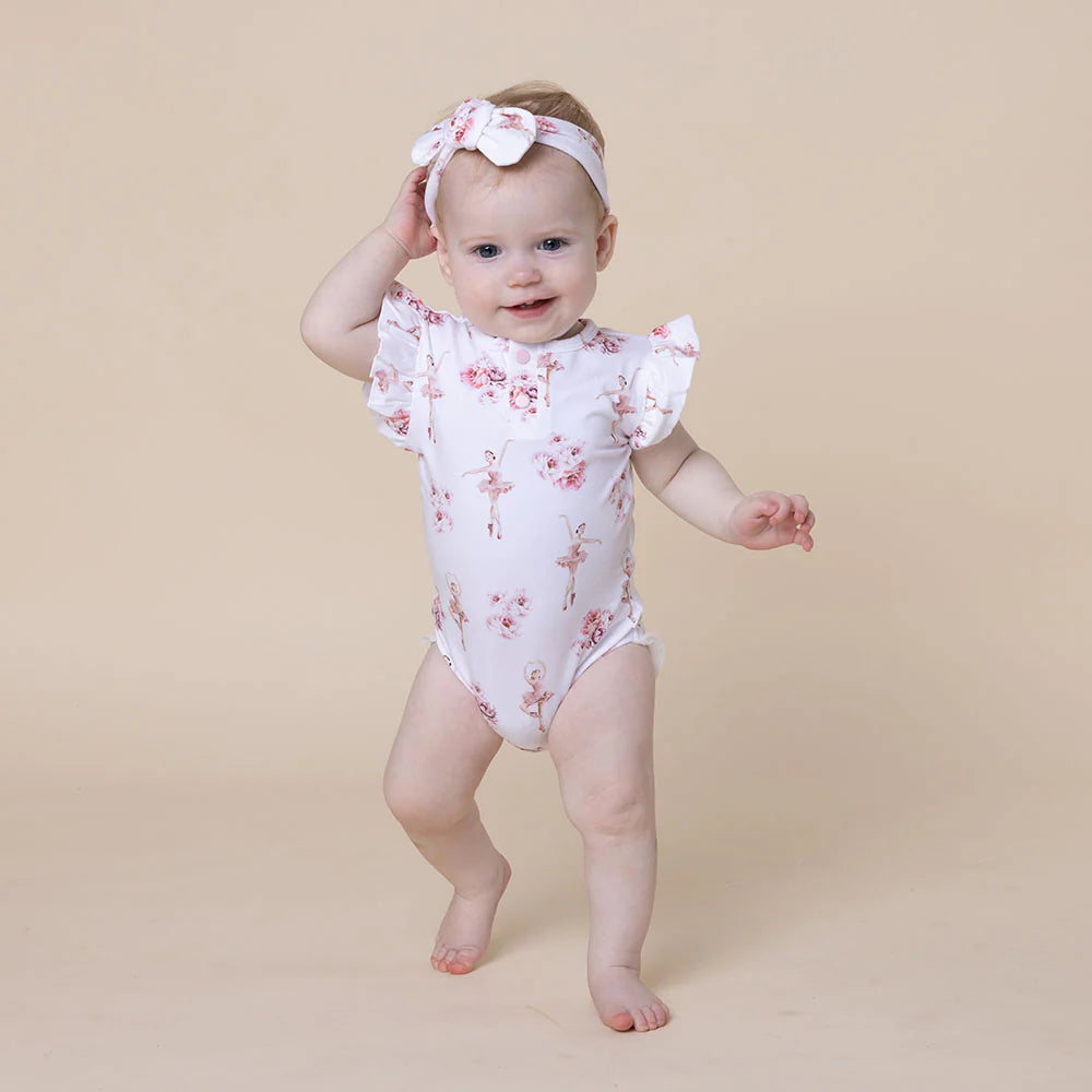 Snuggle Hunny Kids - Short Sleeve Organic Bodysuit | Ballerina