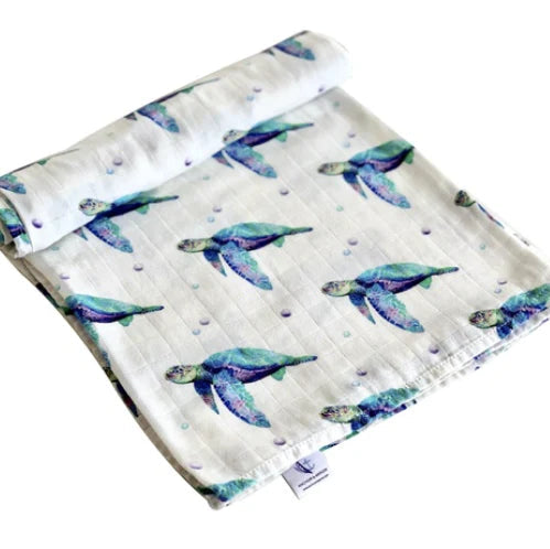 Anchor & Arrow - Organic Baby Swaddle | Sea Turtle