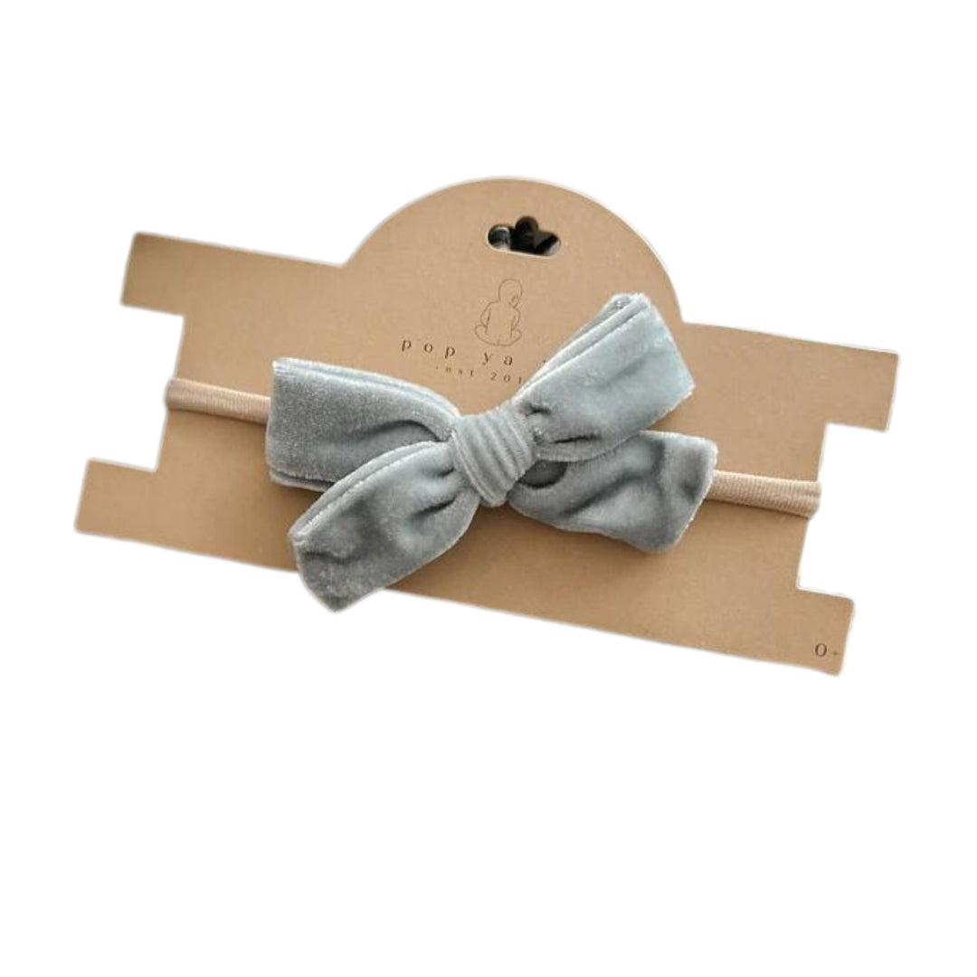 Pop Ya Tot - Velvet Bow Headband | Sky