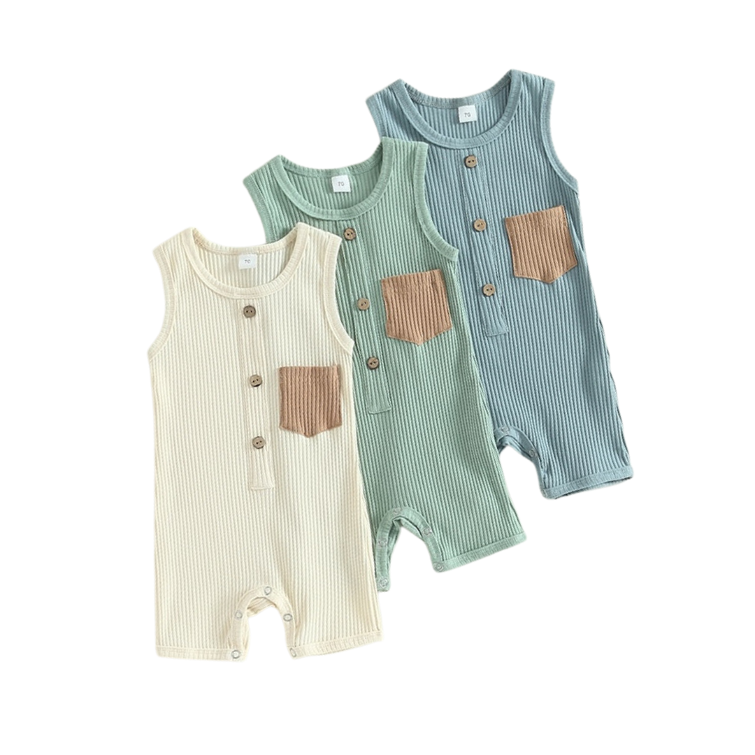 Ribbed Pocket Romper | 3 Colours