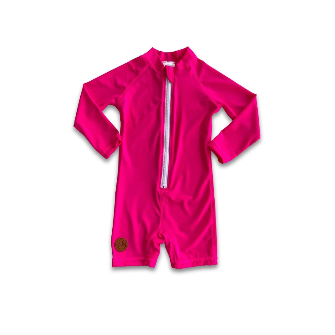 Kicky Swim - One Piece Rashguard Suit | Electric Pink