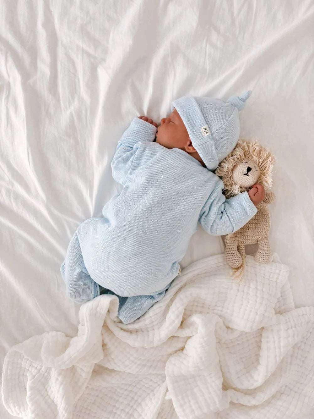 3 Little Crowns - My First Outfit | Onesie & Beanie Set | Baby Blue