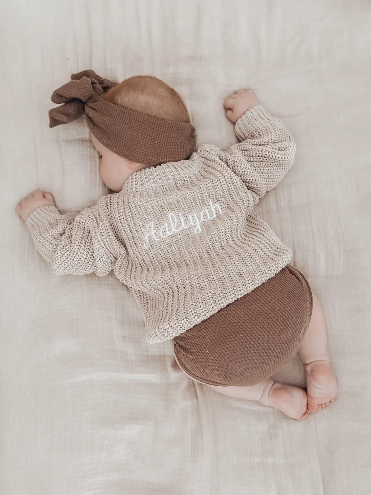 Little Zemi - Knit Jumper Sand | Personalised