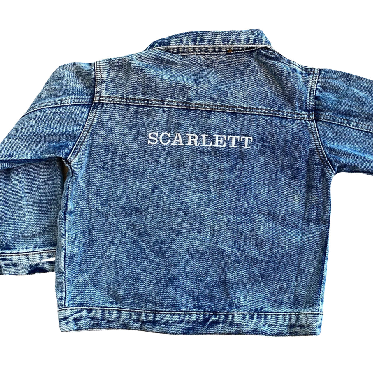 Personalised embroidered denim store jacket