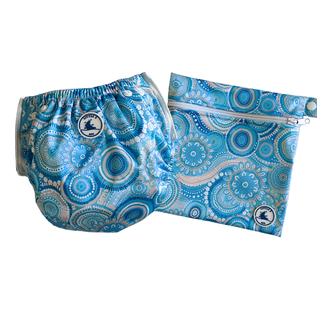 Little E & Co - Reusable Swim Nappy & Mini Wet Bag | Called Home to the Ocean