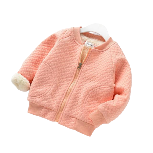 Fluffy Bomber Jacket | Peach