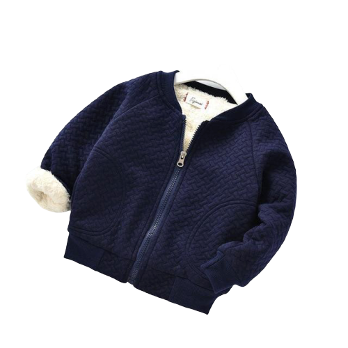 Fluffy Bomber Jacket | Navy