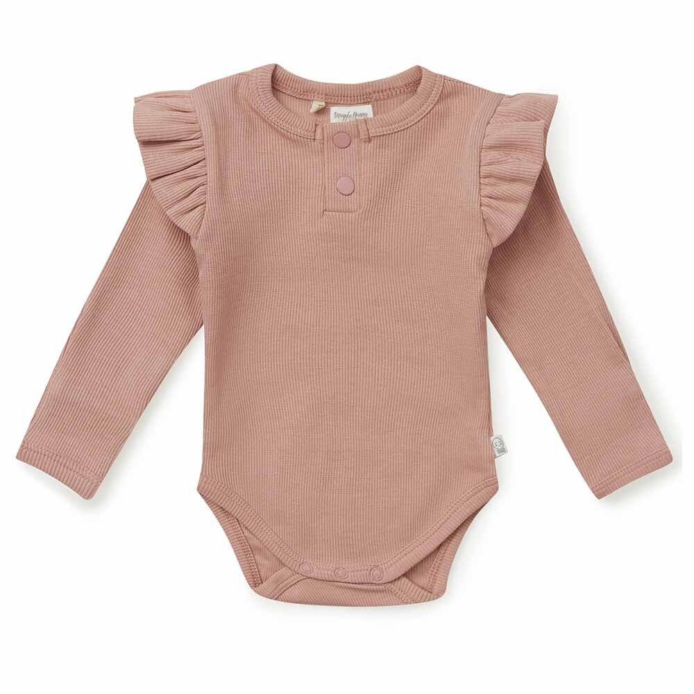 Snuggle Hunny Kids - Rose Long Sleeve Organic Bodysuit