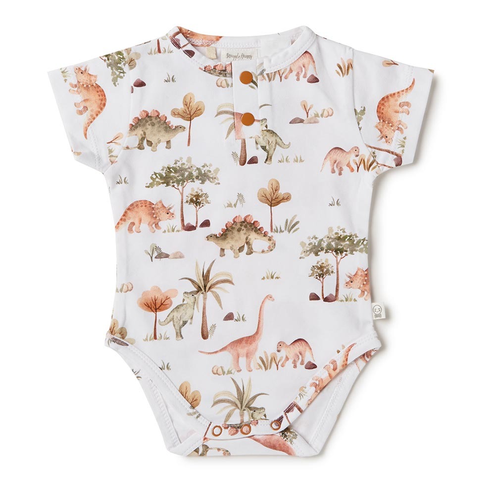 Snuggle Hunny Kids - Dino Short Sleeve Organic Bodysuit