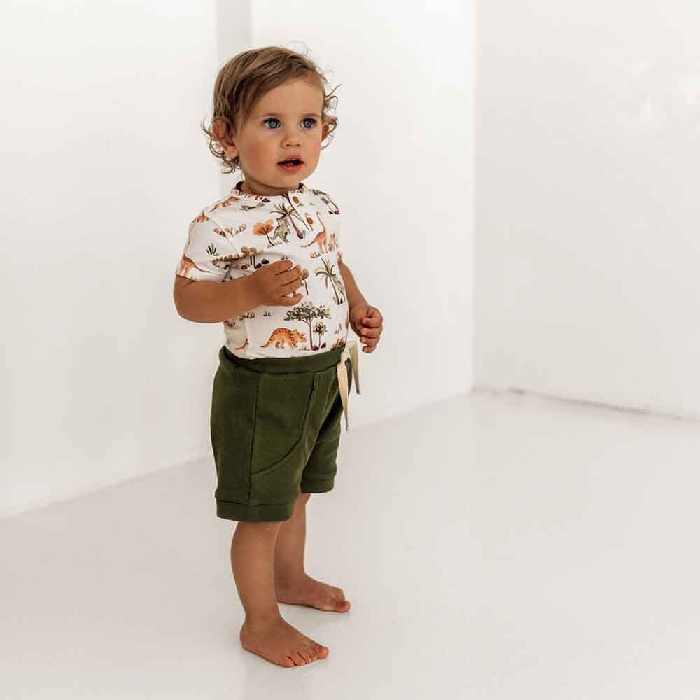 Snuggle Hunny Kids - Dino Short Sleeve Organic Bodysuit