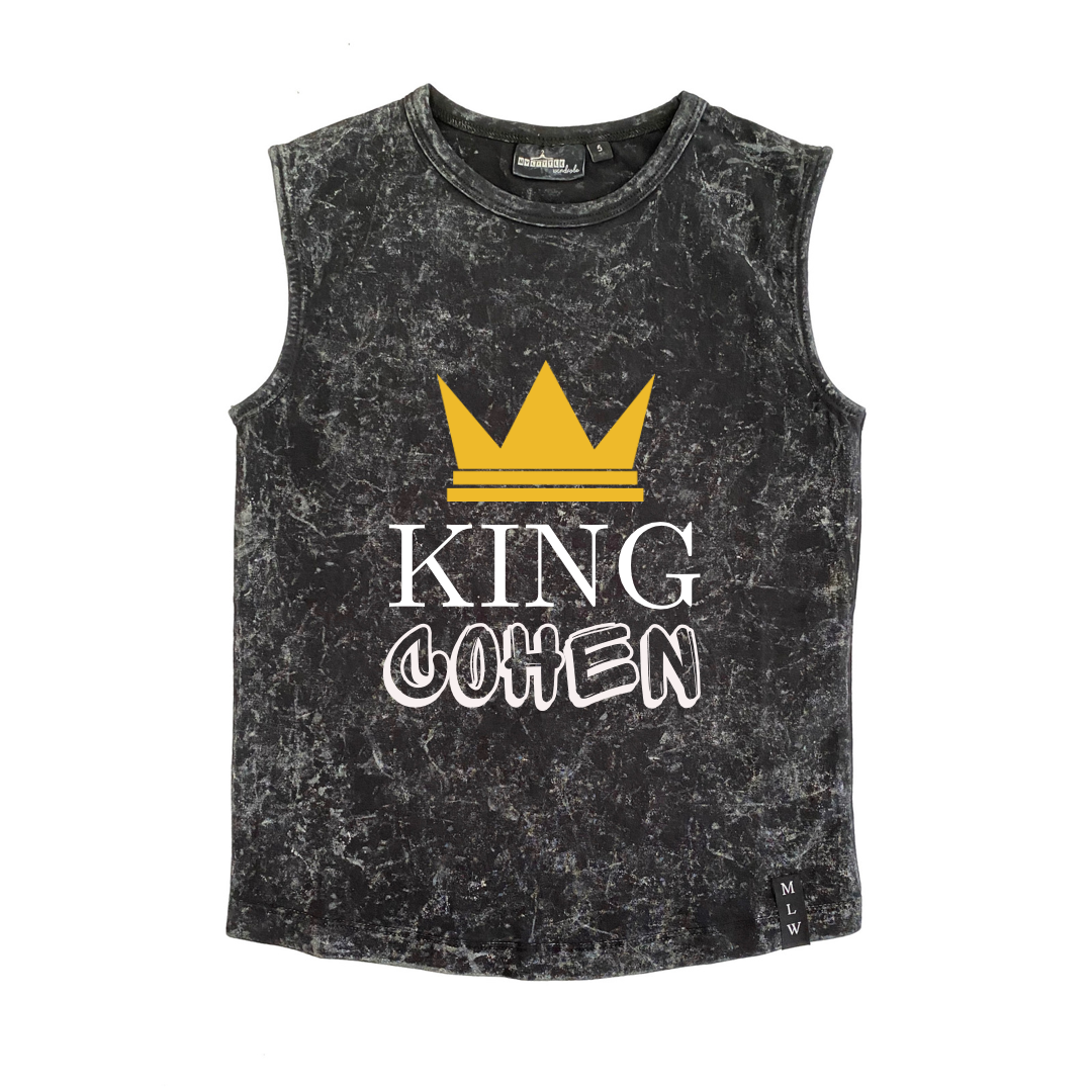 MLW By Design - Personalised King Stonewash Tank