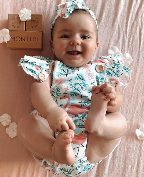 Flamingo romper baby girl sale