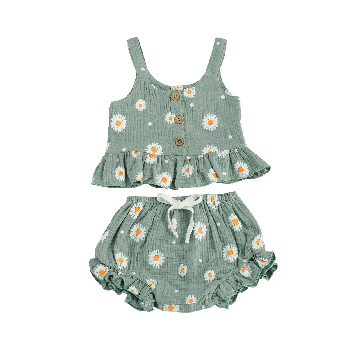 Peplum Daisy Set | Green