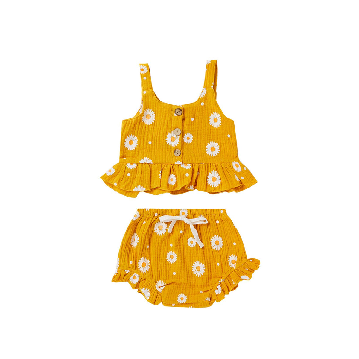 Peplum Daisy Set | Mustard