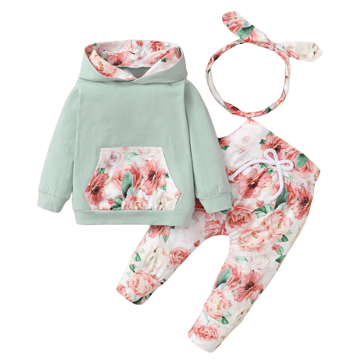 Floral Hoodie Set | Sage