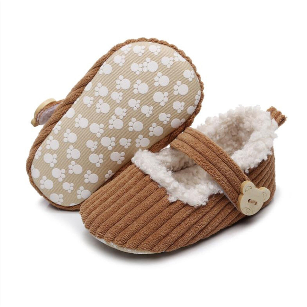 Fluffy Teddy Slippers | Brown