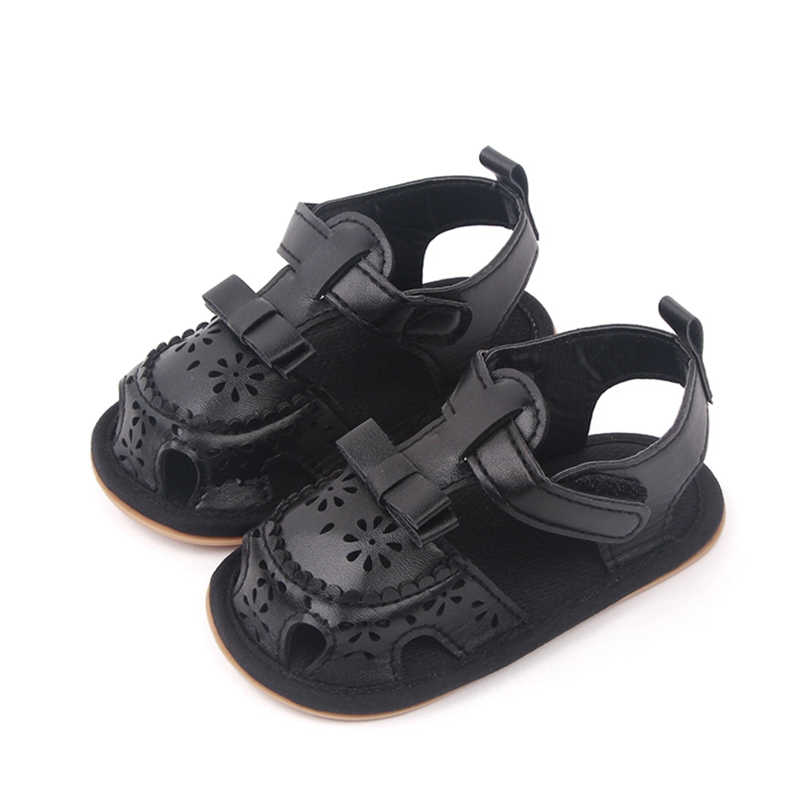 Black sale baby sandals