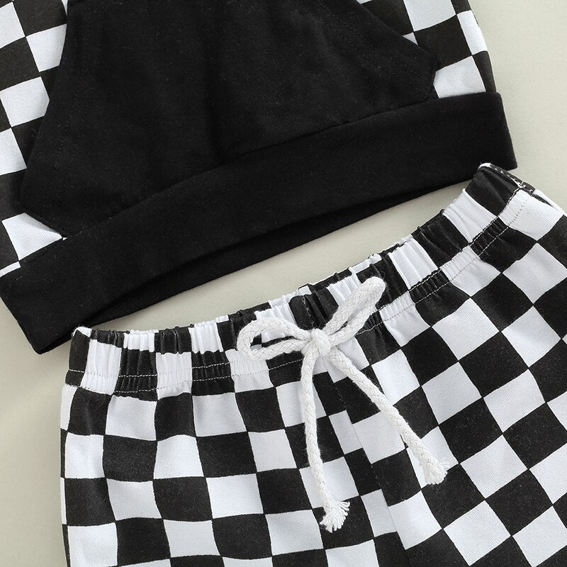 Checkers Hoodie Set | Black