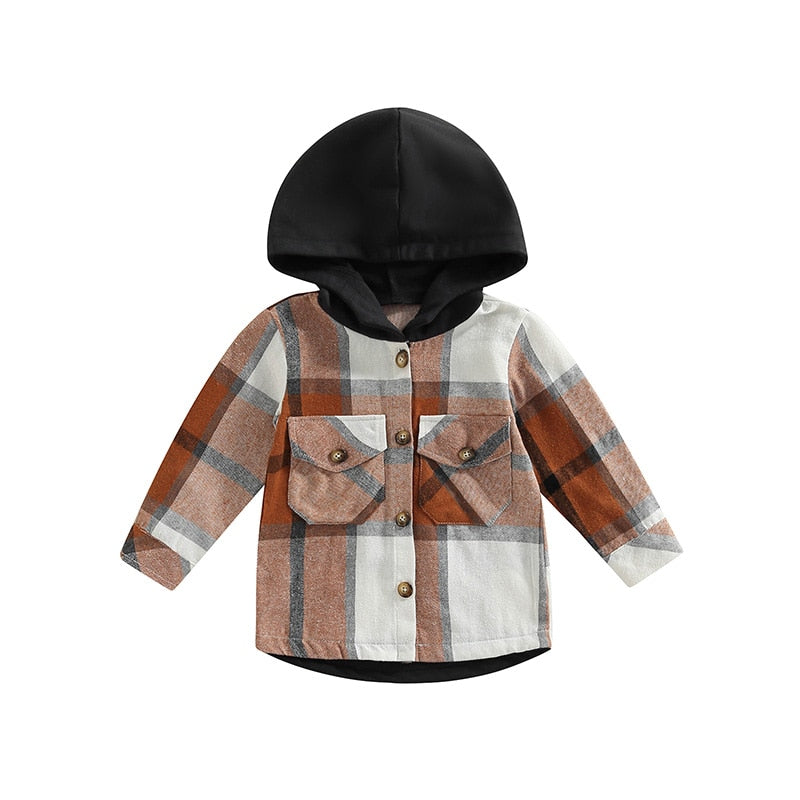 Hipster Plaid Hoodie | Brown