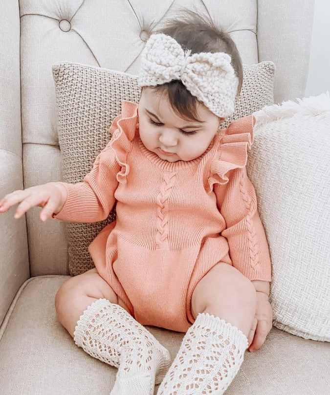 Anastacia Frilly Romper | Peach