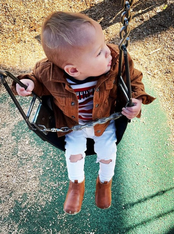 Ballerinas and Boys - White Distressed Jeans