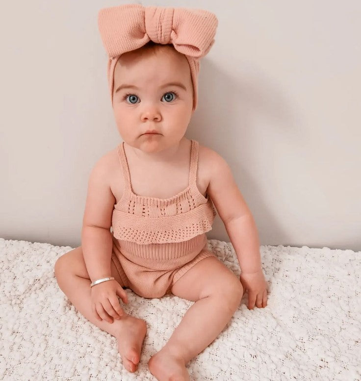 Knitted Zali Romper | Pink