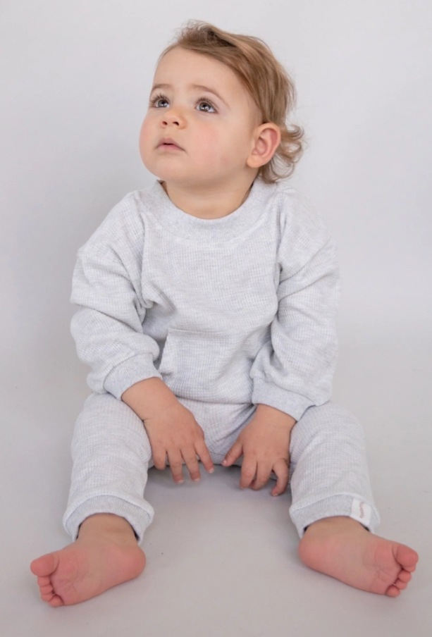 All Fenix - Mini Waffle Crew Jumper | Grey