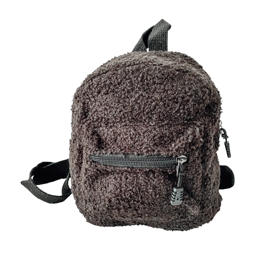 Black fluffy backpack best sale