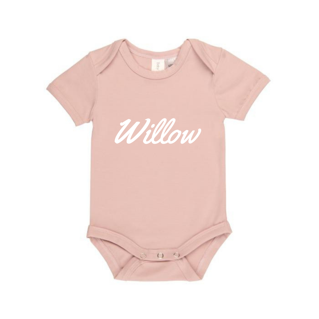 MLW By Design- Personalised Cursive Name Bodysuit | Various Colours