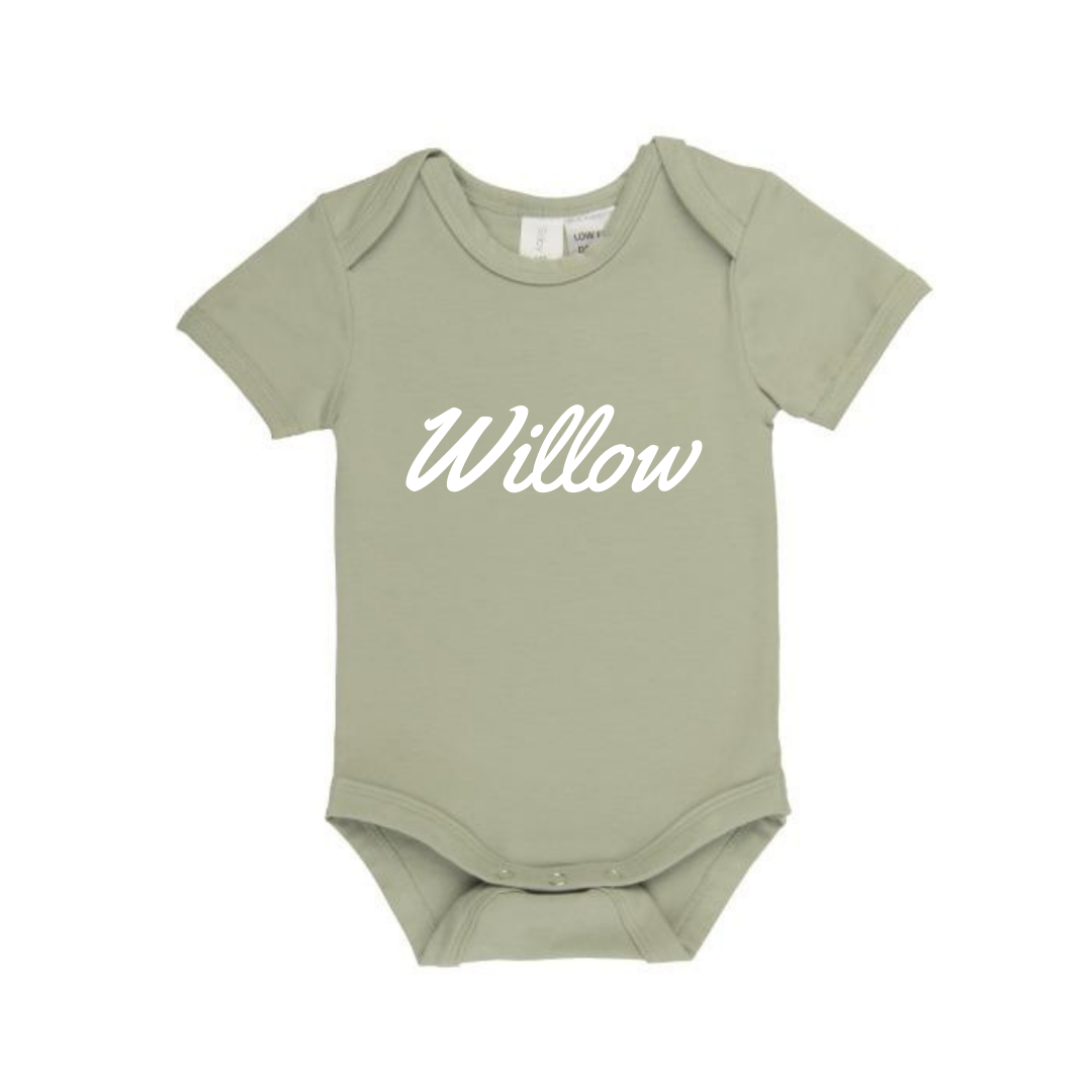 MLW By Design- Personalised Cursive Name Bodysuit | Various Colours