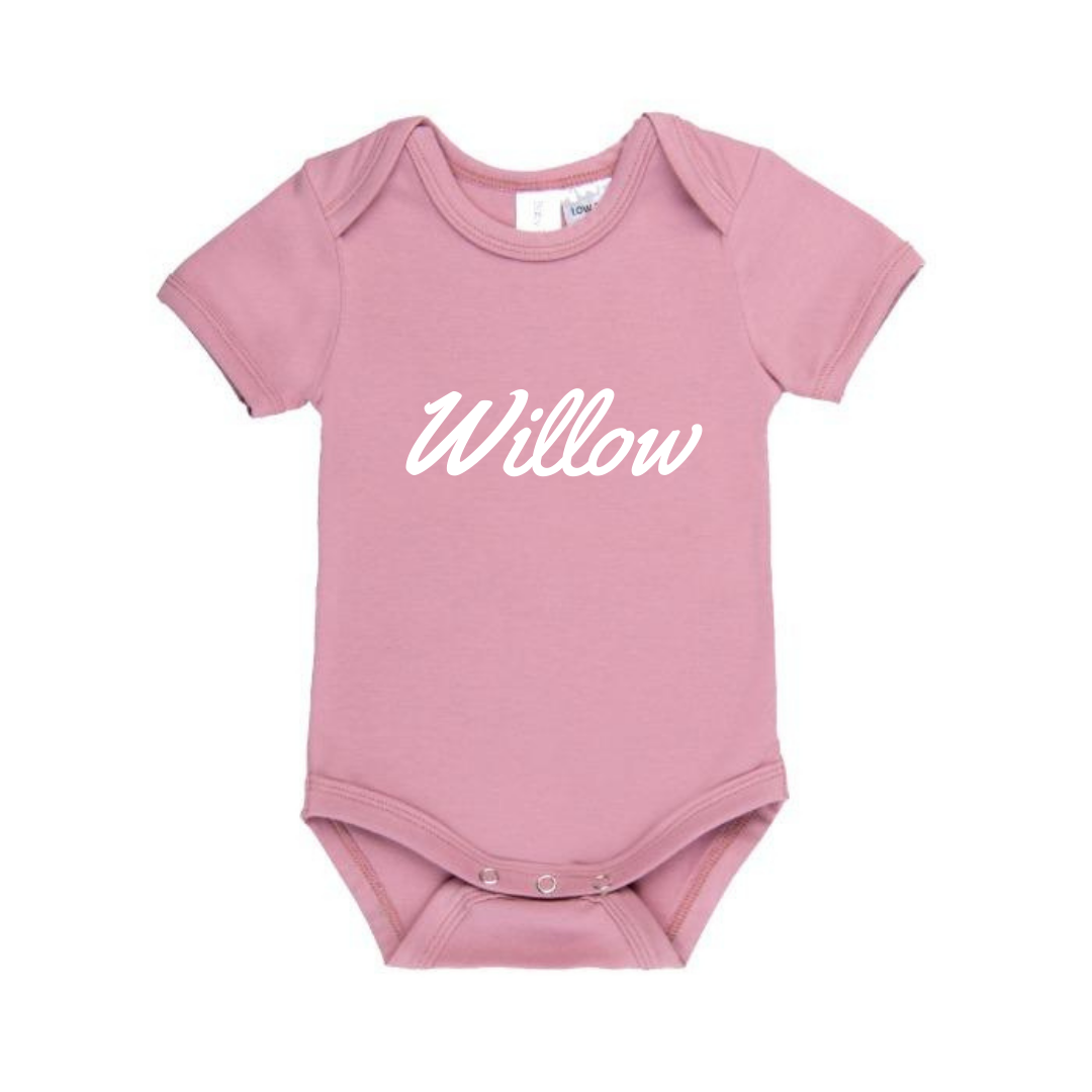 MLW By Design- Personalised Cursive Name Bodysuit | Various Colours