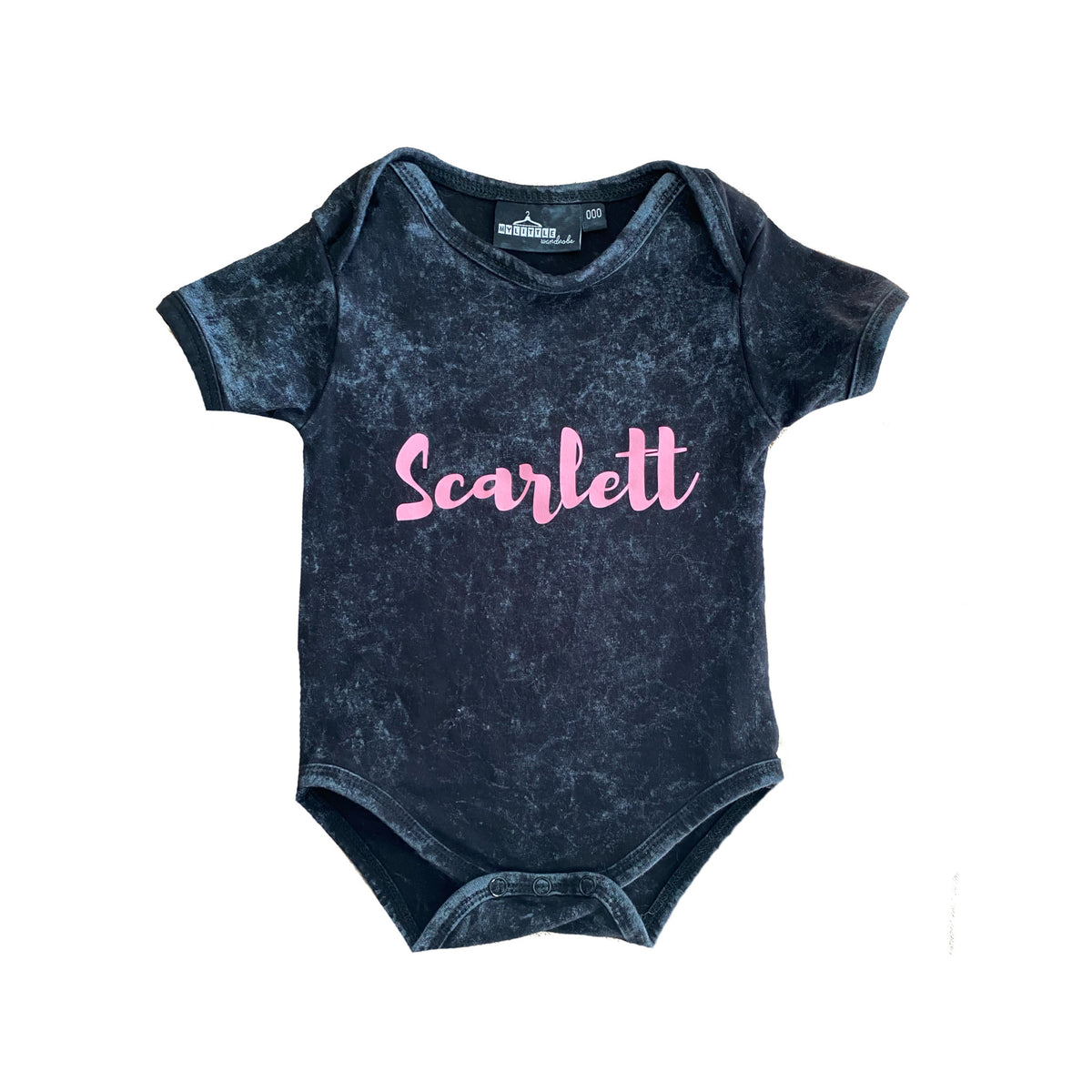 MLW by Design - Personalised Name Stonewash Bodysuit | Pink Print